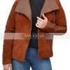Wonder Woman Justice League Diana Prince Brown Suede Leather Jacket