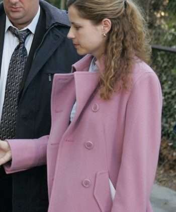 Jenna Fischer The Office Pink Wool Coat