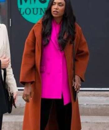 TV Series The Love Club S01 Lauren Bishop Orange Wool Trench Coat