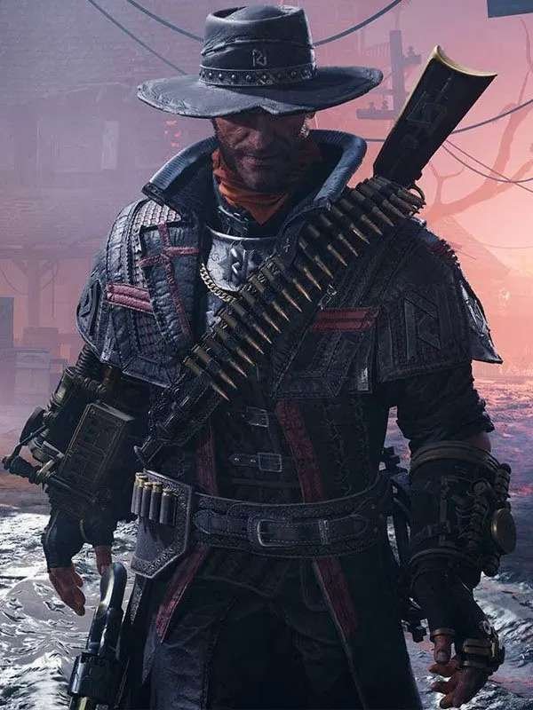 Video Game Evil West Jesse Rentier Brown Costume Leather Trench Coat