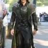 Tom Hiddleston TV Series Loki Black Leather Trench Coat