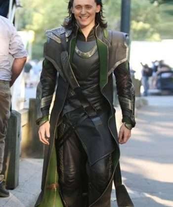 Tom Hiddleston TV Series Loki Black Leather Trench Coat
