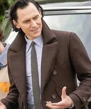TV Series Loki Season 02 Tom Hiddleston Brown Wool Peacoat