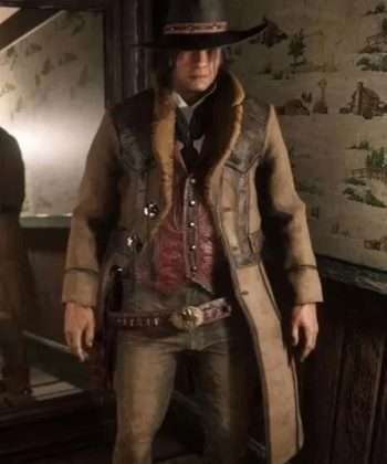 Video Game Red Dead Redemption 2 Montana Brown Leather Trench Coat