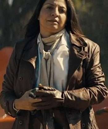 Lupe Gibbs Perry Mason S01 Veronica Falcón Brown Leather Trench Coat