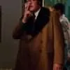 Harry Crane Mad Men S07 Rich Sommer Brown Wool Shearling Trench Coat