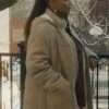 Robyn McCall The Equalizer Queen Latifah Beige Hooded Puffer Jacket