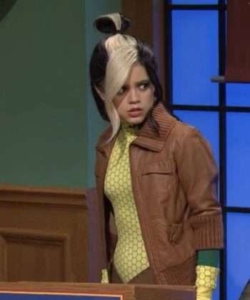 Jenna Ortega SNL 2023 Leather Jacket