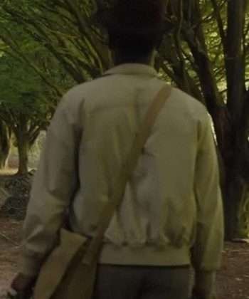 Stephen Empire of Light Micheal Ward Beige Cotton Bomber Jacket