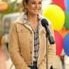 Superman and Lois Season 02 Lana Lang Cushing Brown Cotton Shearling Jacket