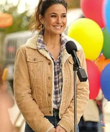 Superman and Lois Season 02 Lana Lang Cushing Brown Cotton Shearling Jacket