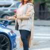 The Equalizer Queen Latifah Gray and Beige Tail Coat