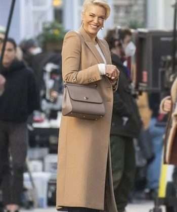 TV Series Ted Lasso Hannah Waddingham Brown Wool Trench Coat