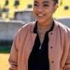 The Curse of Bridge Hollow Priah Ferguson Pink Quilted Bomber Jacket