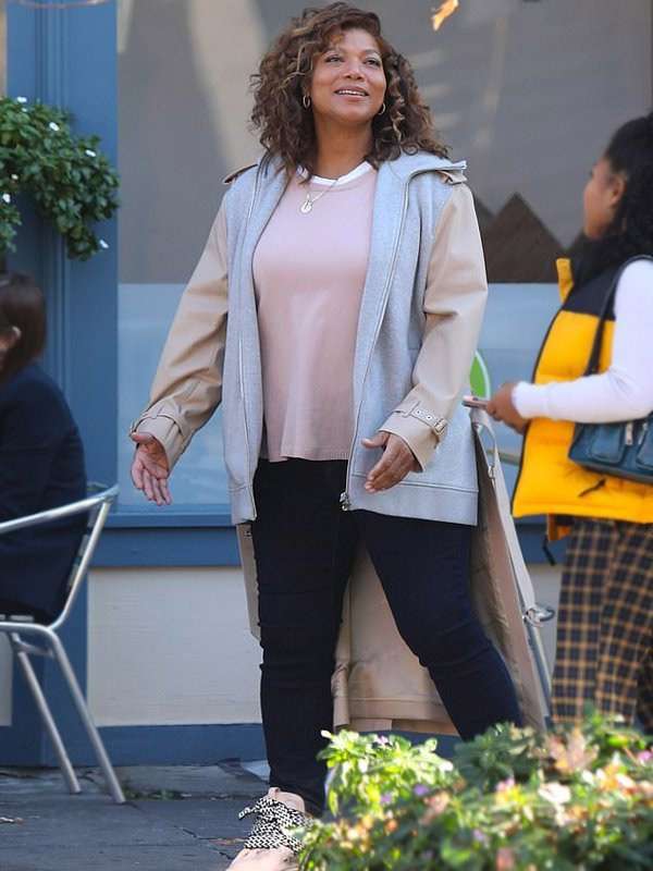 The Equalizer Queen Latifah Gray and Beige Tail Coat The Equalizer Queen Latifah Gray and Beige Tail Coat Jacket