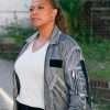 Queen Latifah The Equalizer Season 02 Grey Cotton Bomber Jacket