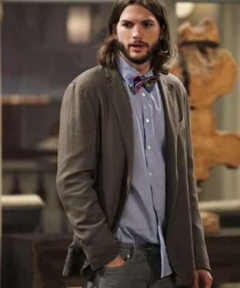 Walden Schmidt Two and a Half Men Ashton Kutcher S09 Gray Cotton Coat