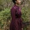 TV Series Upload Nora Antony Maroon Trench Coat