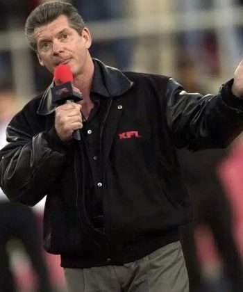 WWE Chairman XFL Vince McMahon Black Bomber Jacket