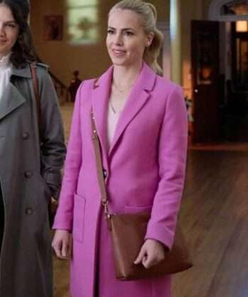 Amanda Schull The Blessing Bracelet 2023 Dawn Spencer Pink Wool Coat