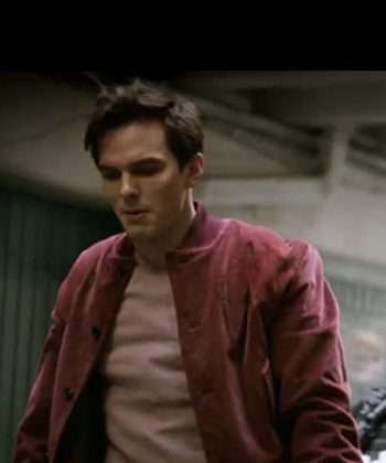 Nicholas Hoult Renfield 2023 Renfield Maroon Bomber Jacket