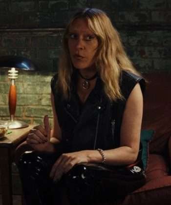 TV Series Poker Face 2023 Chloë Sevigny Black Leather Vest