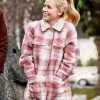 Amanda Schull The Blessing Bracelet Dawn Spencer Shearling Plaid Jacket