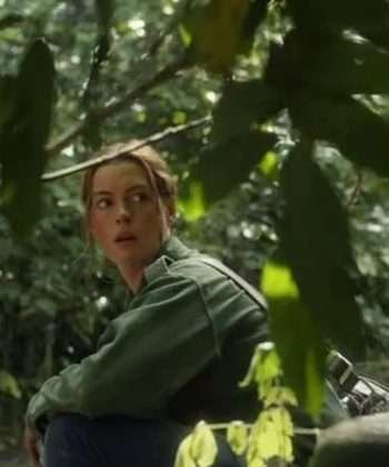 Anne Hathaway The Last Thing He Wanted Elena McMahon Green Cotton Jacket