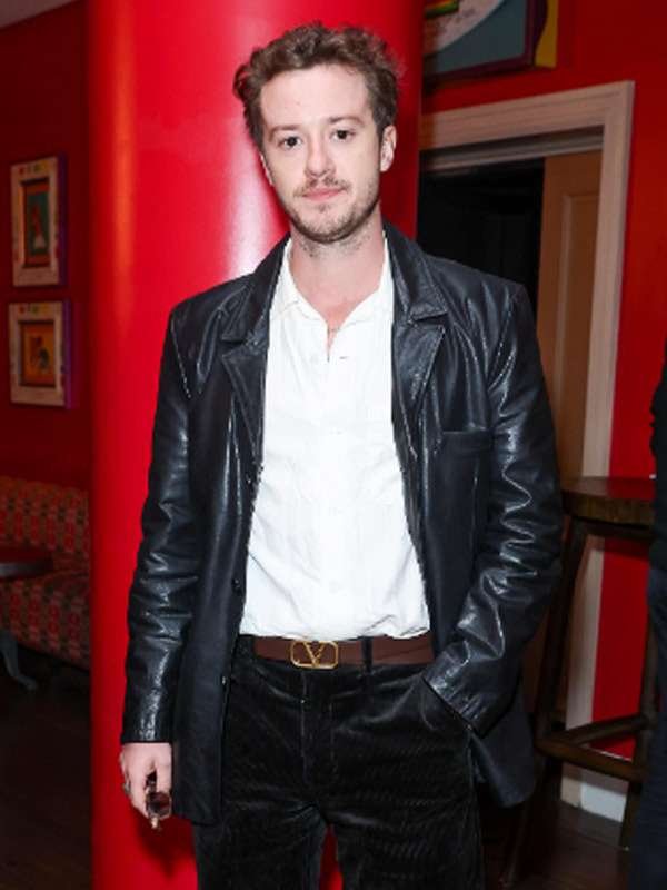 Joseph Quinn The Whale 2022 Black Leather Jacket