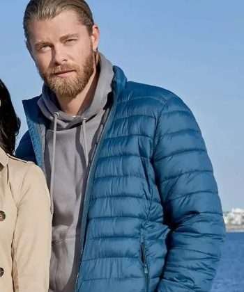 Luke Mitchell Blue Puffer Jacket
