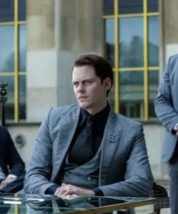 John Wick Chapter 4 Bill Skarsgård Grey Suit