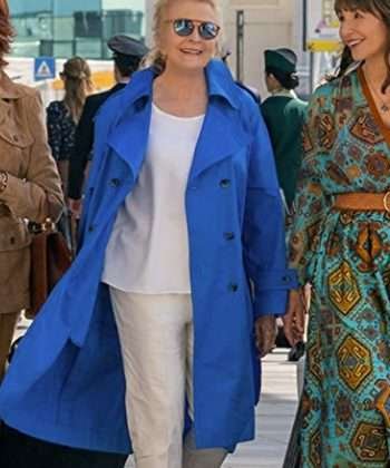 Sharon Book Club The Next Chapter Candice Bergen Blue Wool Coat