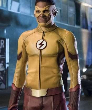 Wally West The Flash Keiynan Lonsdale Yellow Leather Jacket