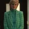 Elizabeth Debicki The Crown S05 Princess Diana Green Wool Blazer Coat