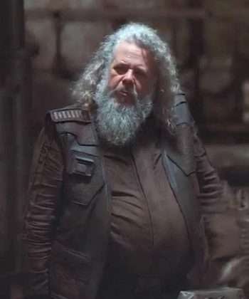 Mark Boone Junior Star Wars The Mandalorian Ranzar Malk Brown Leather Vest
