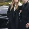 Justine Lupe Succession Willa Ferreyra Shearling Black Trench Coat