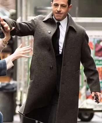 Jeremy Strong Succession S04 Kendall Roy Grey Trench Coat