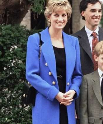 Elizabeth Debicki The Crown Princess Diana Blue Coat