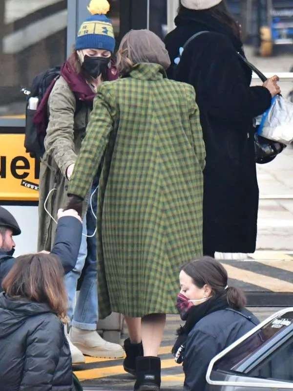 Tina Fey A Haunting in Venice Green Coat