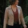 Erin Krakow The Wedding Cottage (2023) Vanessa Doyle Brown Leather Jacket
