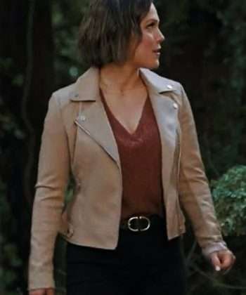 Erin Krakow The Wedding Cottage (2023) Vanessa Doyle Brown Leather Jacket