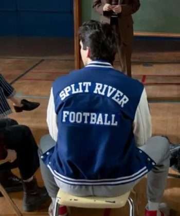 Wally Clark School Spirits S01 Milo Manheim Blue and White Varsity Jacket