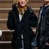Sarah Jessica Parker And Just Like That 2023 Carrie Bradshaw Black Hooded Jacket