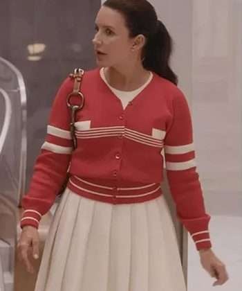 And Just Like That Charlotte York Red and White Striped Cardigan