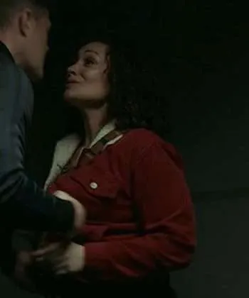 Michelle Buckley Deadloch (2023) Lisa Gormley Red Shearling Jacket