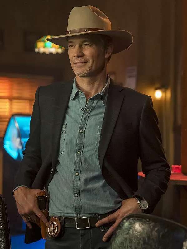 TV Series Justified City Primeval Timothy Olyphant Black Blazer Coat