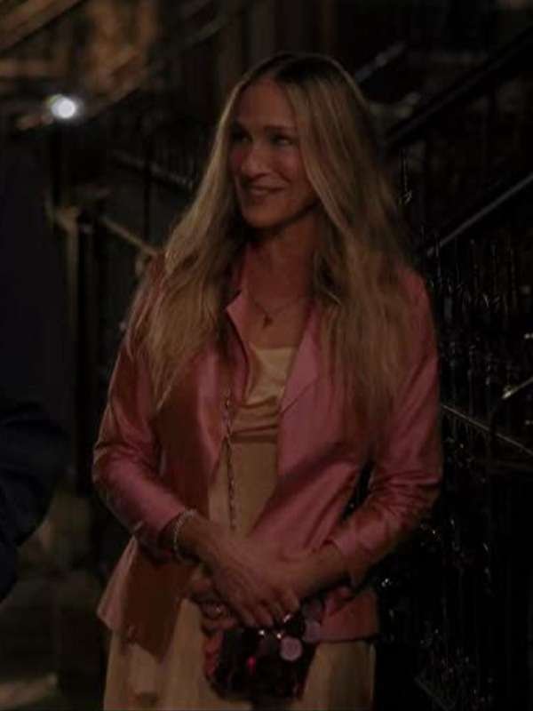 Sarah Jessica Parker And Just Like That Carrie Bradshaw Pink Coat