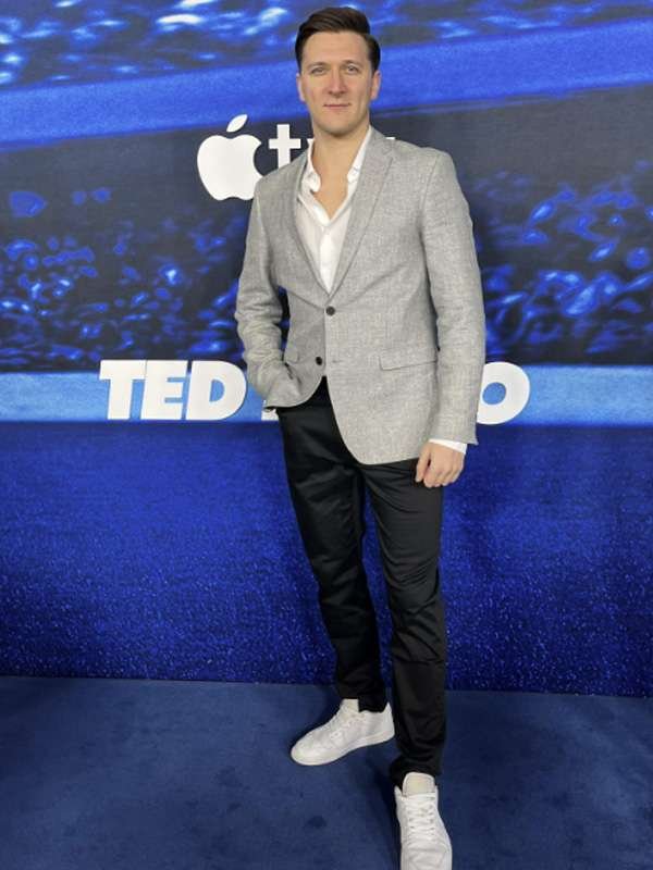 Ted Lasso Tom Hendryk Gray Cotton Blazer Coat