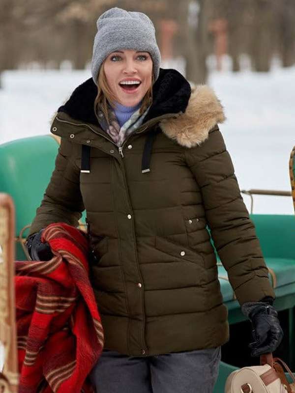 A Royal Christmas Crush 2023 Ava Jensenc Green Puffer Jacket