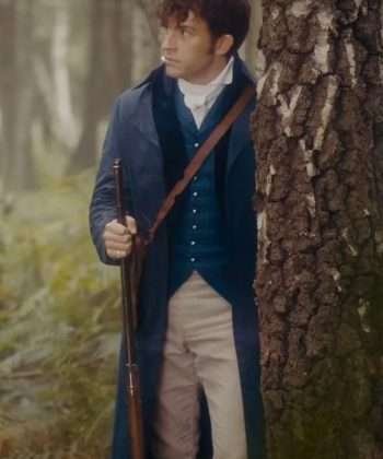 Anthony Bridgerton S02 Blue Long Trench Coat